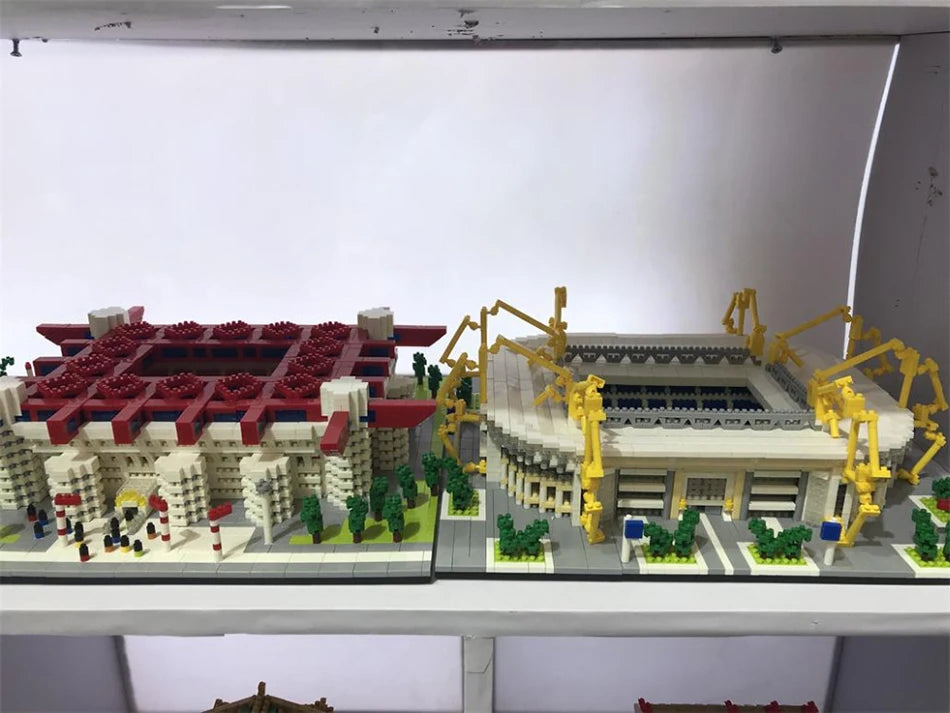 Barcelona Soccer Stadium Micro Blocks Building Sets Mini Bricks Architecture Building Block Toys for Adults Football Field Gift