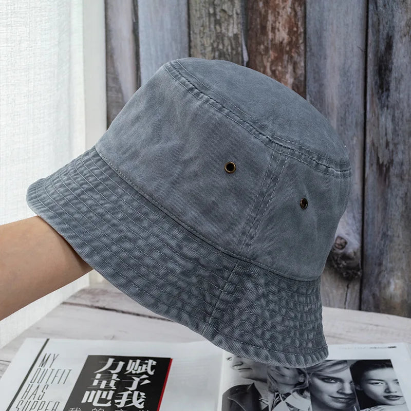 New Unisex Bucket Hat Fashion Washed Denim Cap Design Men Panama Hats Women Summer Outdoor Casual Sunscreen Visor Fisherman Caps