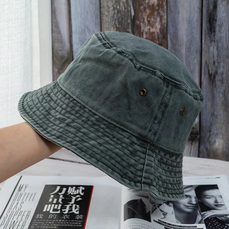 New Unisex Bucket Hat Fashion Washed Denim Cap Design Men Panama Hats Women Summer Outdoor Casual Sunscreen Visor Fisherman Caps