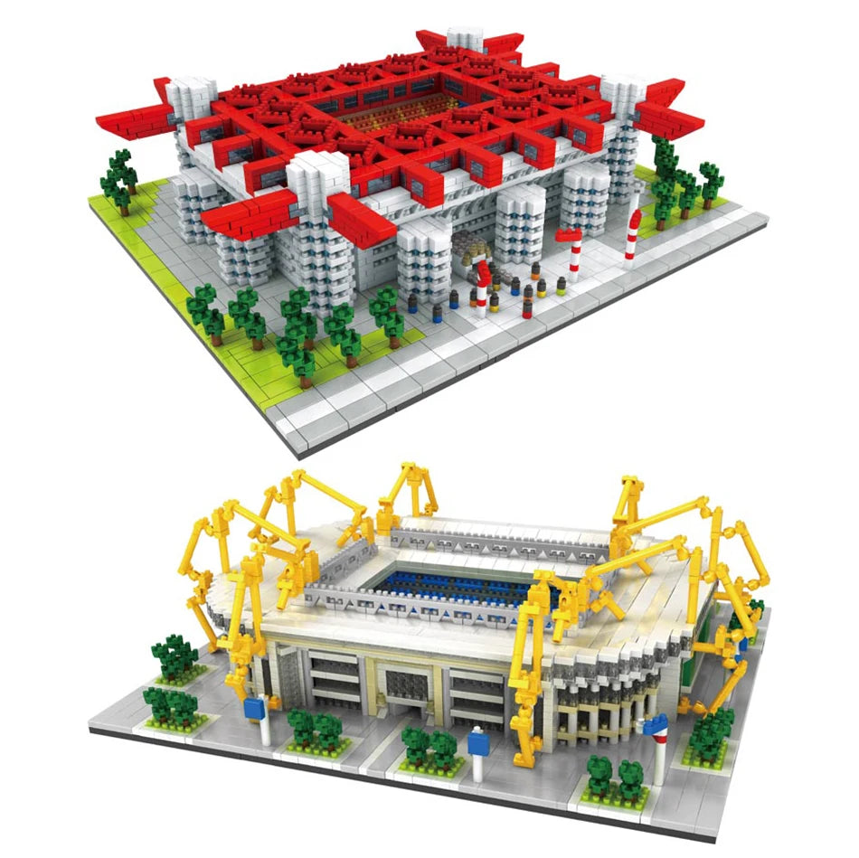 Barcelona Soccer Stadium Micro Blocks Building Sets Mini Bricks Architecture Building Block Toys for Adults Football Field Gift