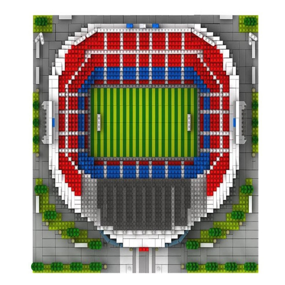 Barcelona Soccer Stadium Micro Blocks Building Sets Mini Bricks Architecture Building Block Toys for Adults Football Field Gift