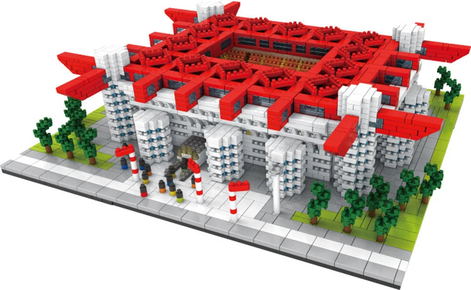 Barcelona Soccer Stadium Micro Blocks Building Sets Mini Bricks Architecture Building Block Toys for Adults Football Field Gift