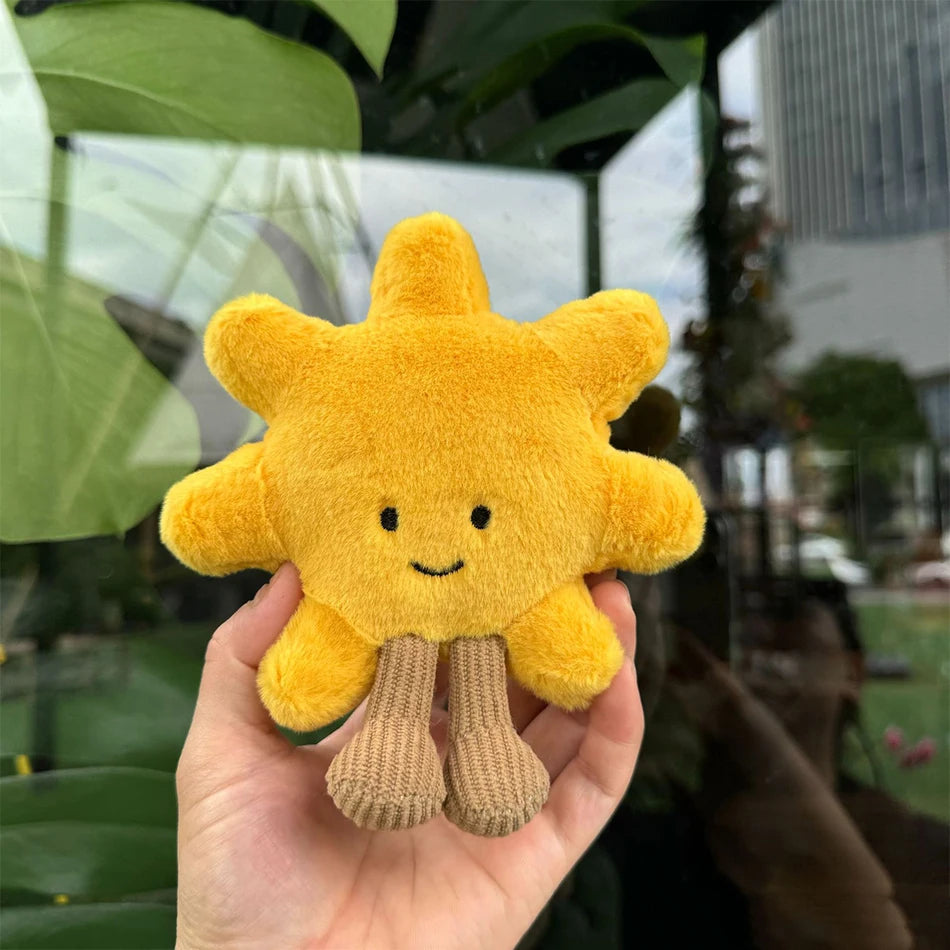 2025 Jelly Cat Peach Pear Cherry Plush Doll Smiling Face Fruit Series Home Bedroom Decoration Pet Interactive Toy Birthday Gift