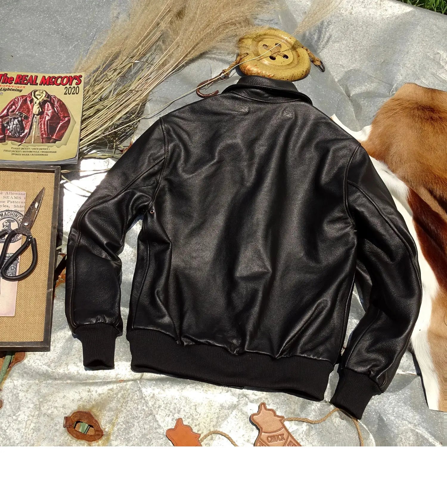 A2 Air Force Flight Leather Jaet Men's Slim Fit ort Sle Top Layer Cowhide Genuine Leather Clothing Faionable Streetwear