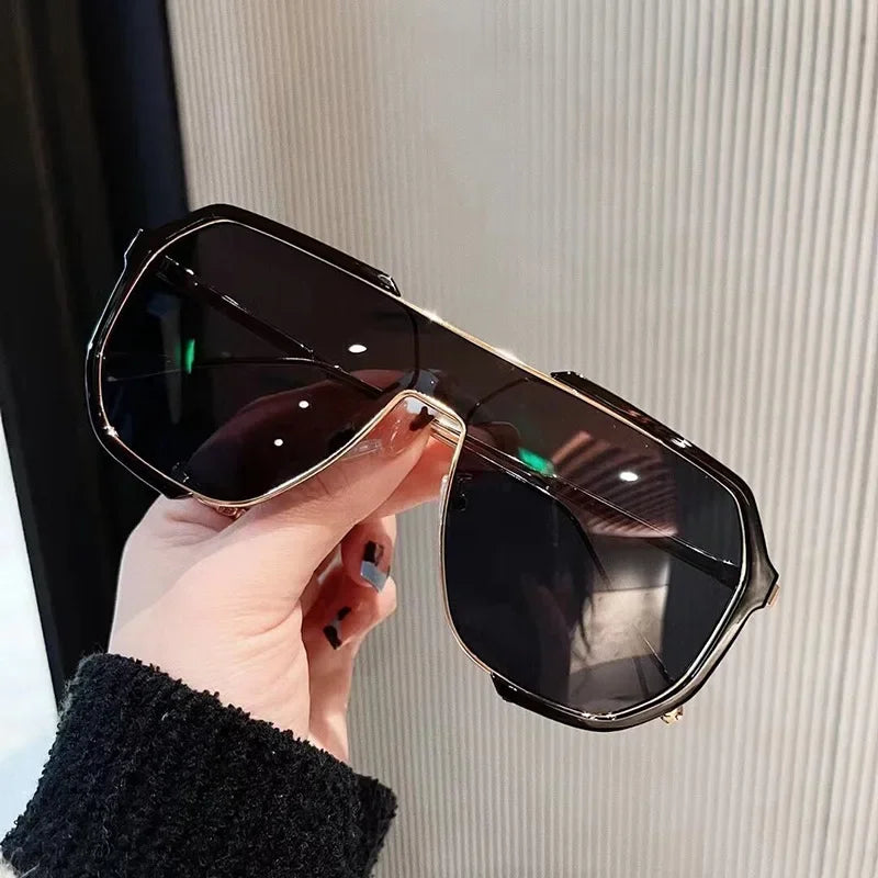 Oversized Sunglasses Women New Unique One Piece Fashion Sunglasses For Men UV400 Punk Glasses Trending Female Eyewear UV400