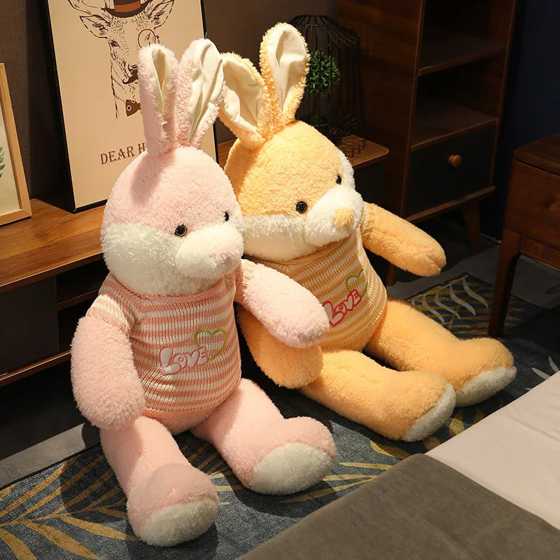 Cute Rainbow Rabbit Plush Toy with Long Ears, Fantastic Soft Dolls