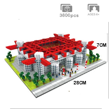 Barcelona Soccer Stadium Micro Blocks Building Sets Mini Bricks Architecture Building Block Toys for Adults Football Field Gift