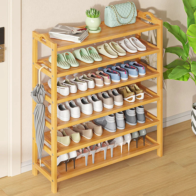 Bamboo Shoe Rack Simple Entrance Shoe Cabinet MultiLayered Storage Large Capacity Shoe Shelf for Space Saving Home Organization