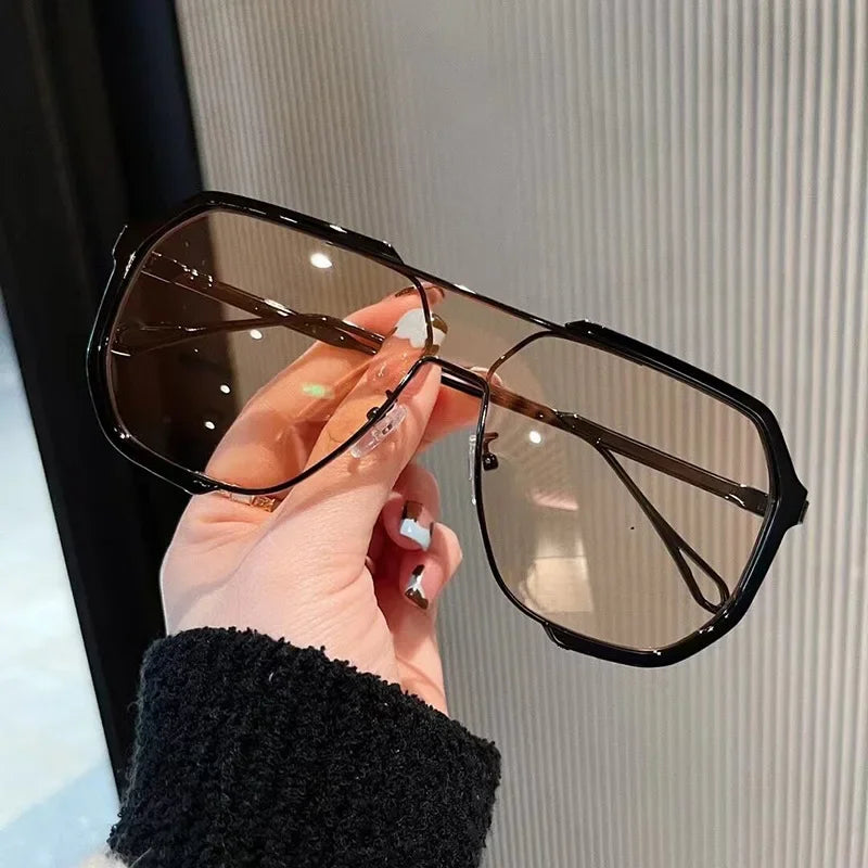 Oversized Sunglasses Women New Unique One Piece Fashion Sunglasses For Men UV400 Punk Glasses Trending Female Eyewear UV400
