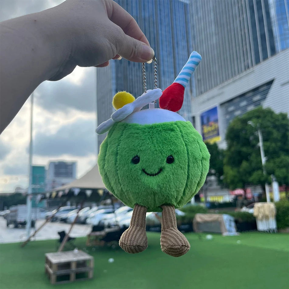 2025 Jelly Cat Peach Pear Cherry Plush Doll Smiling Face Fruit Series Home Bedroom Decoration Pet Interactive Toy Birthday Gift