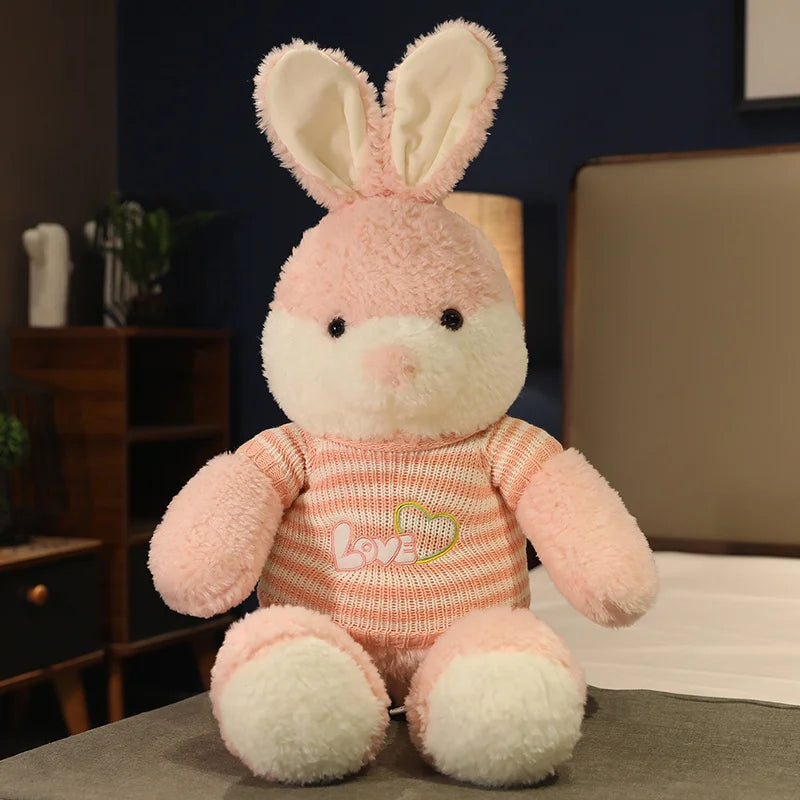 Cute Rainbow Rabbit Plush Toy with Long Ears, Fantastic Soft Dolls