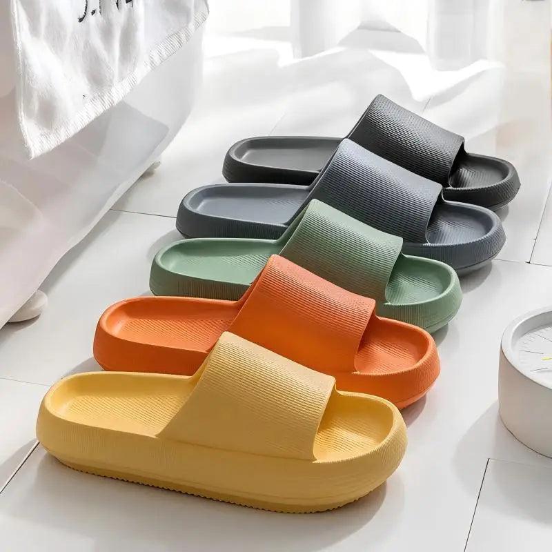 Men's Slippers, Women's Summer Home Non-Slip Bathroom Bathing Couples Thick-Soled Home Men's Slippers, Summer Simple Men's Slippers