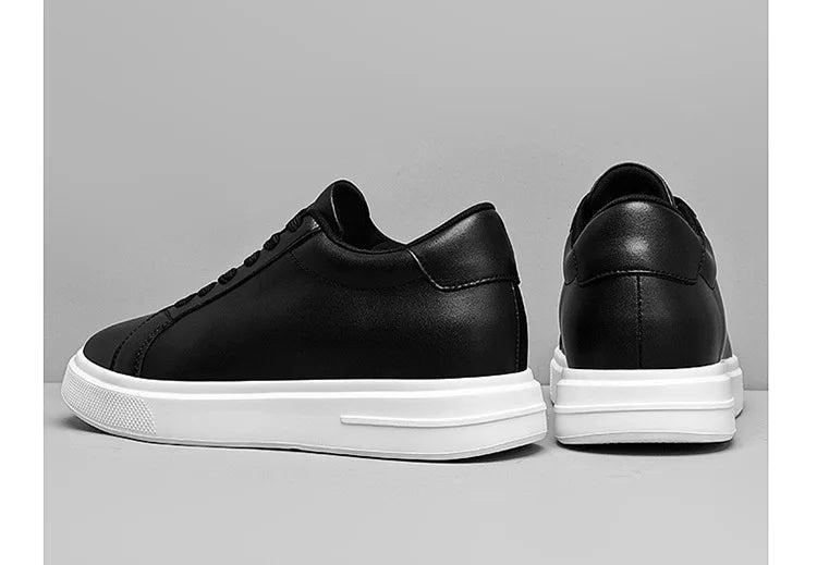 Fashion PU Leather Elevator Shoes for Men 6cm 8cm 10cm Invisible Height Increase White Sneakers Cortex Heightening Casual Shoes