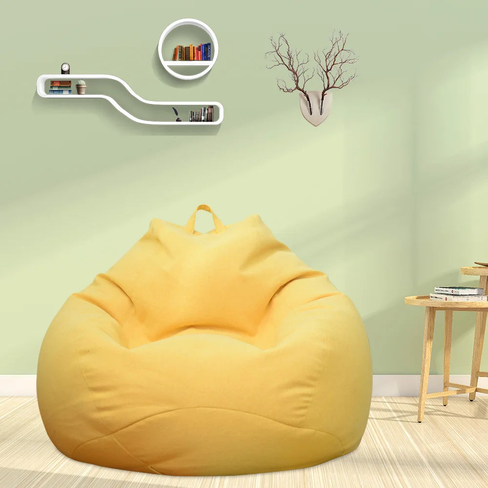 Lazy Sofas Cover Large Bean Bag Cover Without Filler Adults Couch Living Room Bedroom Home Tatami Lounger Comfortable Seat Cover