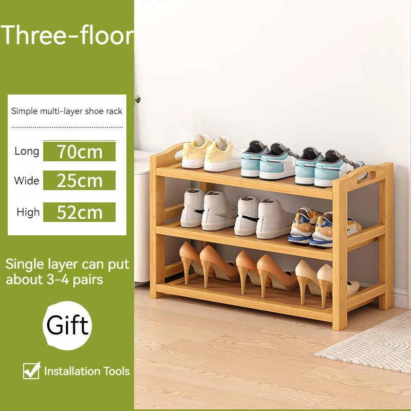 Bamboo Shoe Rack Simple Entrance Shoe Cabinet MultiLayered Storage Large Capacity Shoe Shelf for Space Saving Home Organization