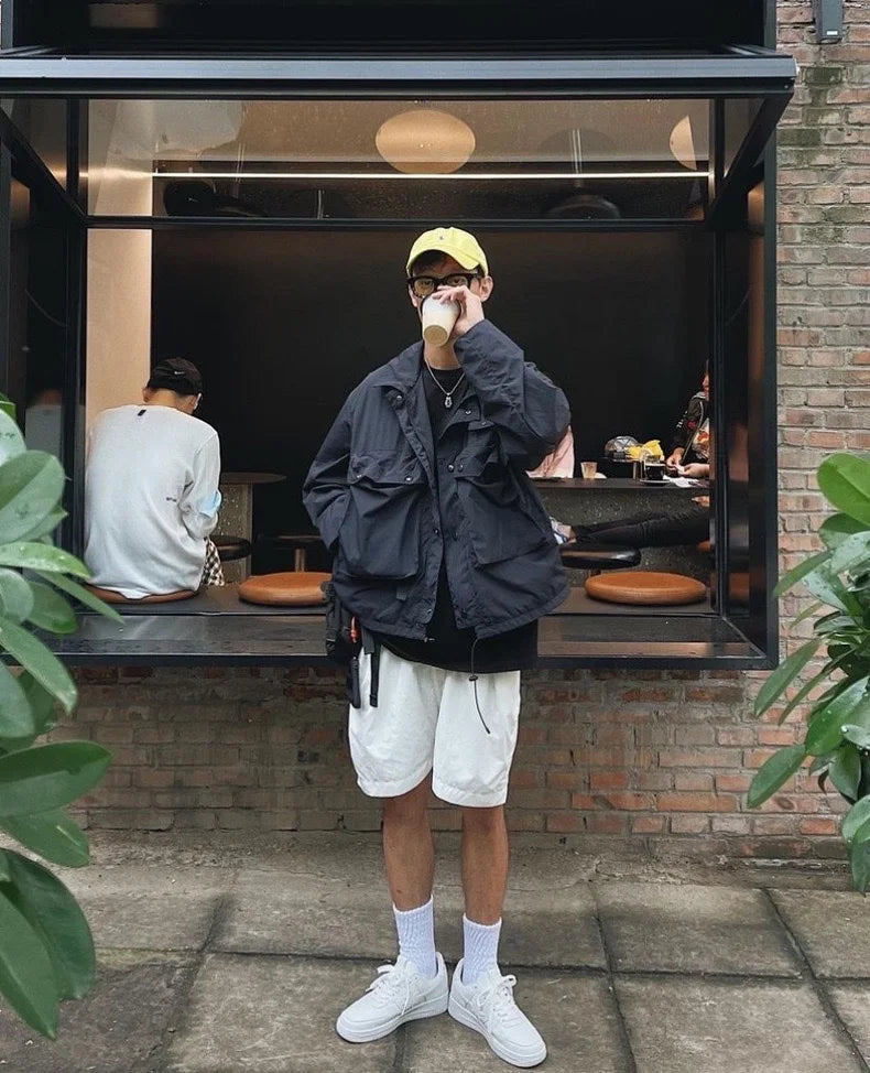 Retro Outdoor Windproof Waterproof Workwear Functional Hunting Jaet COMFY OUTDOOR Long Sve Hooded Coat for Autumn And Wi...