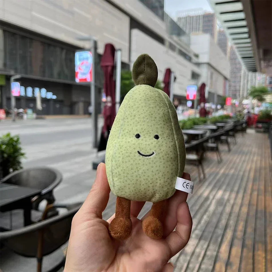 2025 Jelly Cat Peach Pear Cherry Plush Doll Smiling Face Fruit Series Home Bedroom Decoration Pet Interactive Toy Birthday Gift