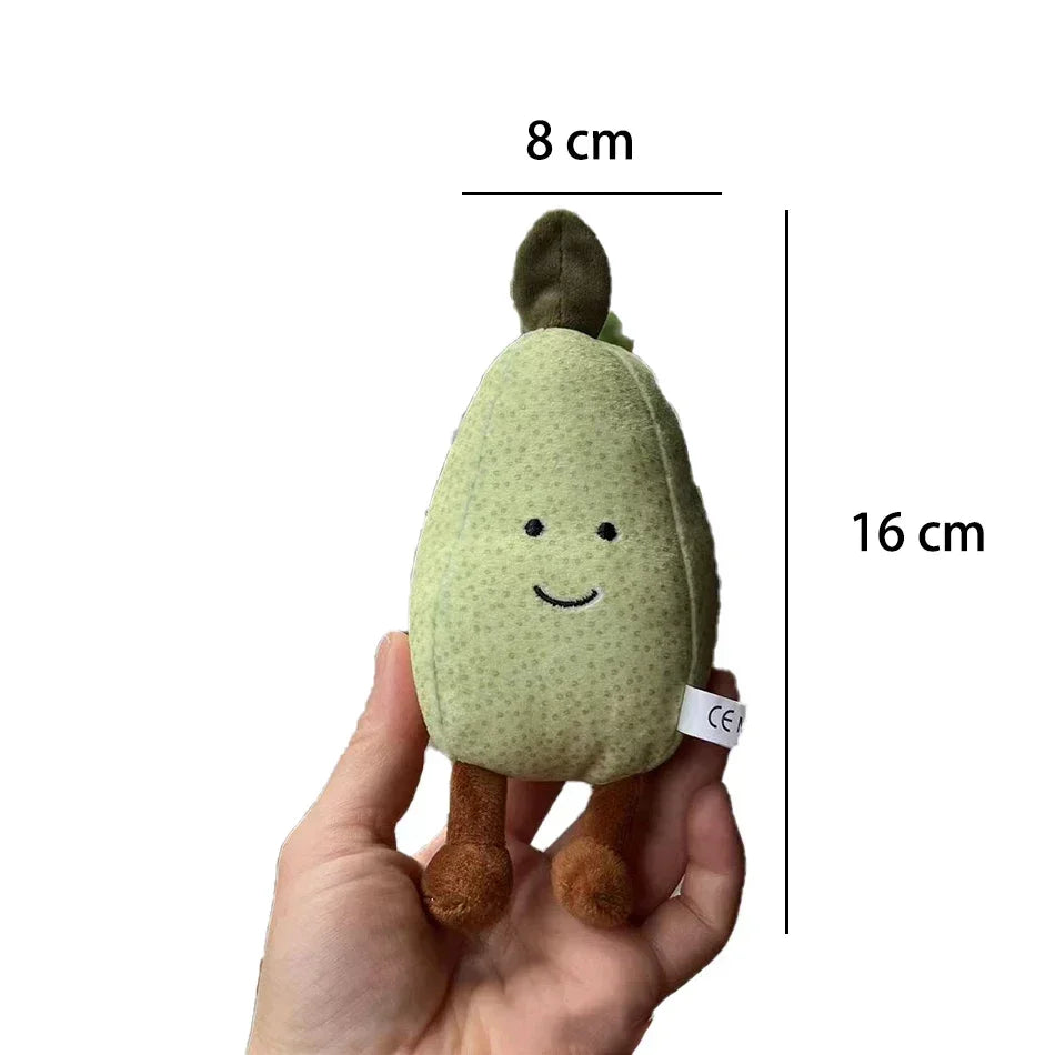 2025 Jelly Cat Peach Pear Cherry Plush Doll Smiling Face Fruit Series Home Bedroom Decoration Pet Interactive Toy Birthday Gift