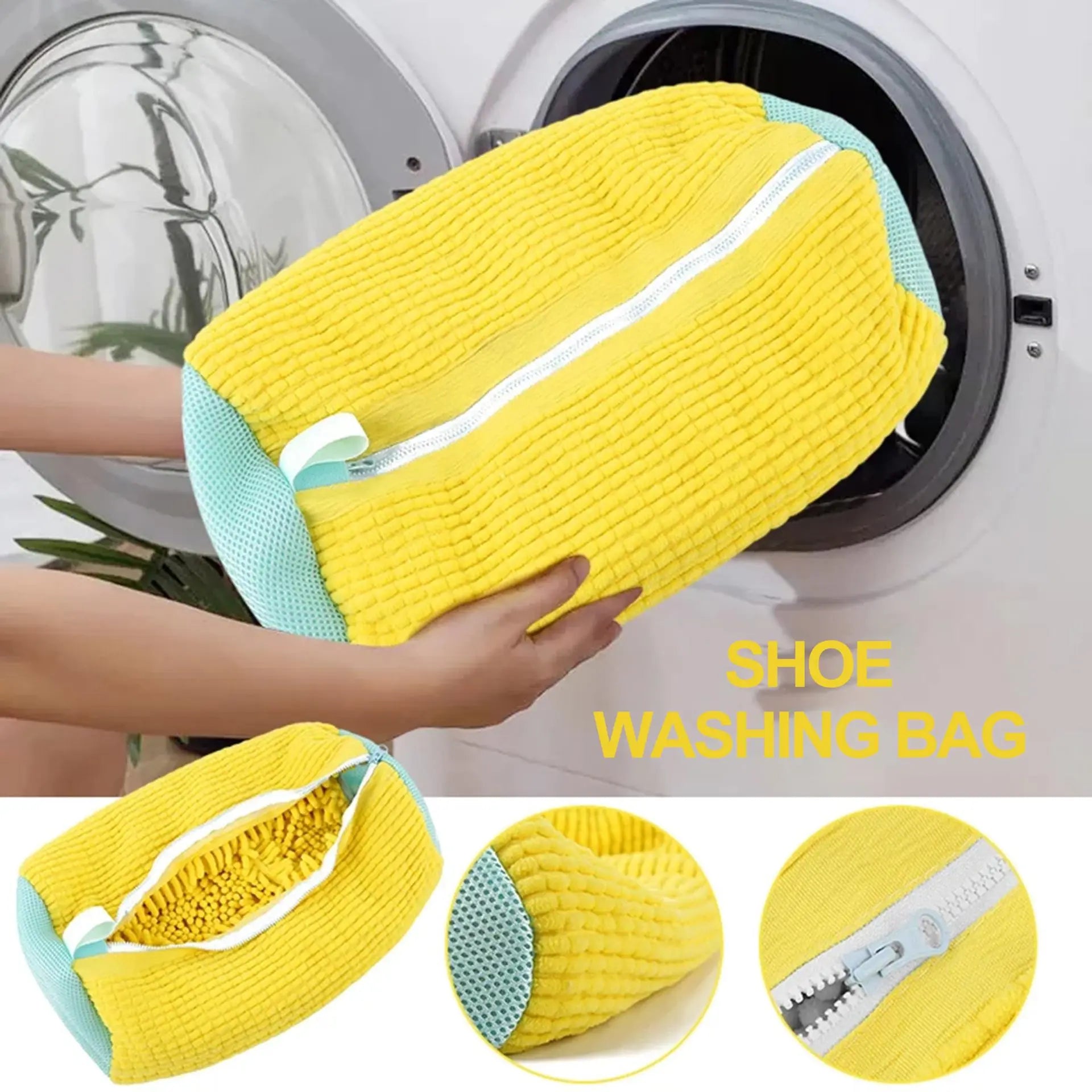 1/2Pc Shoe Washing Bag Cotton Laundry Bag Zippers Closure Shoe Cleaning Bag Friendly Laundry Bag Drying Bags