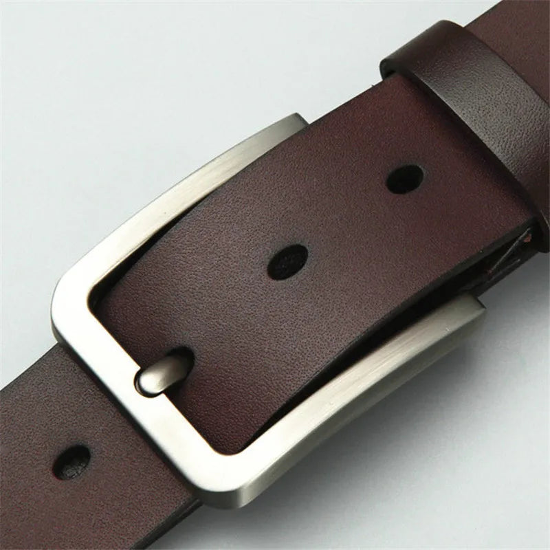 New Business Leisure Men's Alloy Square Pin Buckle Belts Male Famous Brand Luxury Designer PU Leather Jeans Belts for Men