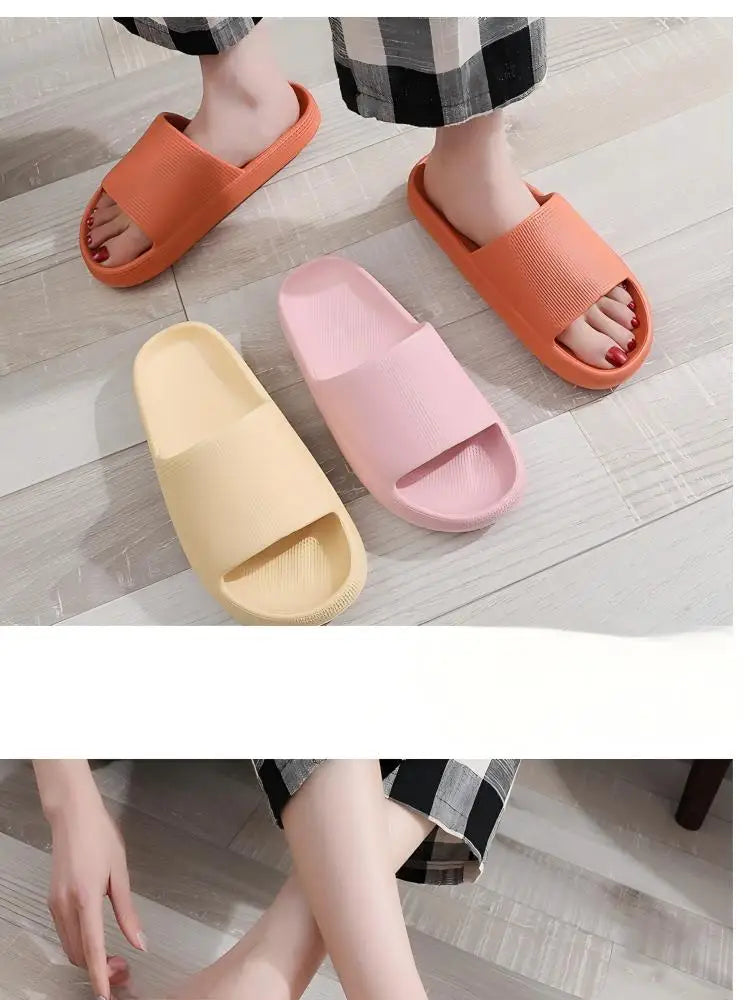 Men's Slippers, Women's Summer Home Non-Slip Bathroom Bathing Couples Thick-Soled Home Men's Slippers, Summer Simple Men's Slippers