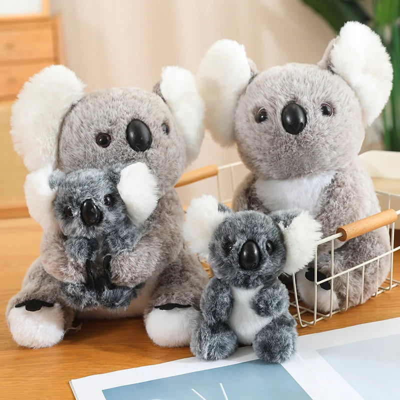 Artificial Creative Mother And Child Animal Plush Doll Koala Penguin Breeding Bag Plush Toy Birthday Gift For Boys And Girls