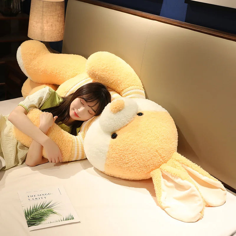 Cute Rainbow Rabbit Plush Toy with Long Ears, Fantastic Soft Dolls