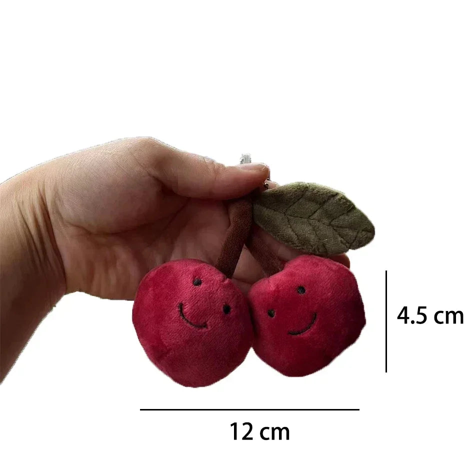 2025 Jelly Cat Peach Pear Cherry Plush Doll Smiling Face Fruit Series Home Bedroom Decoration Pet Interactive Toy Birthday Gift