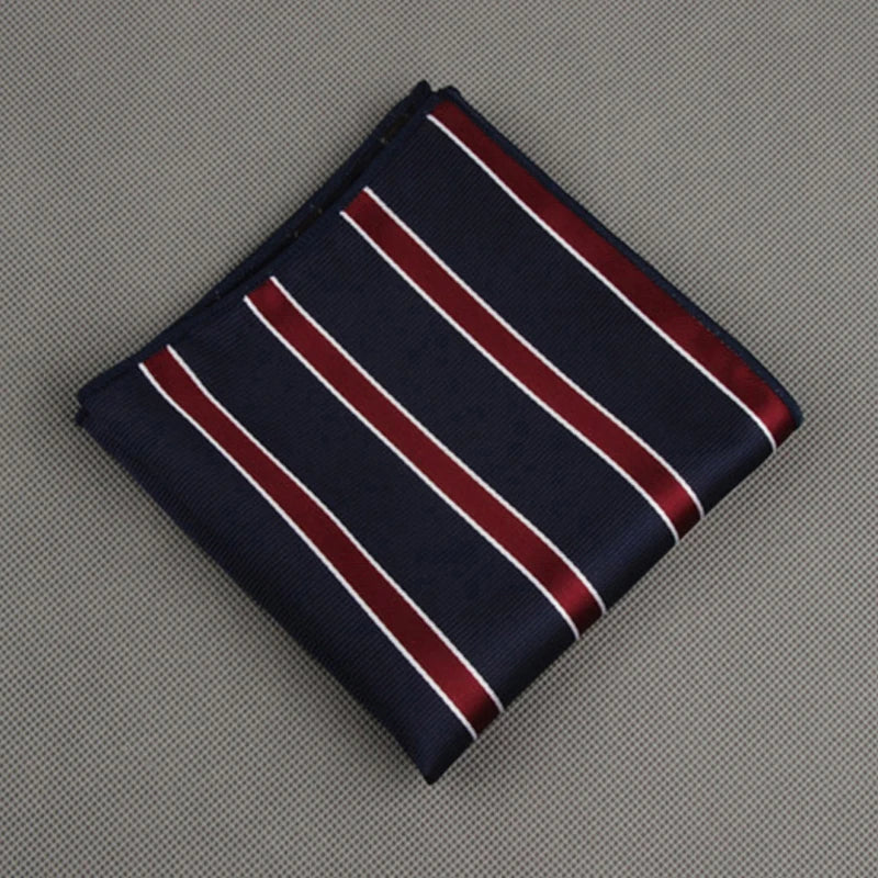Luxury Square Pocket Handkerchief Men's Handkerchief Polka Dot Striped Floral Printed Hankies Polyester Business Breast Scarf