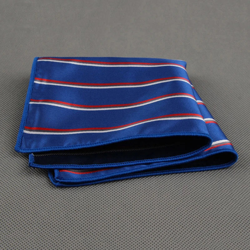 Luxury Square Pocket Handkerchief Men's Handkerchief Polka Dot Striped Floral Printed Hankies Polyester Business Breast Scarf