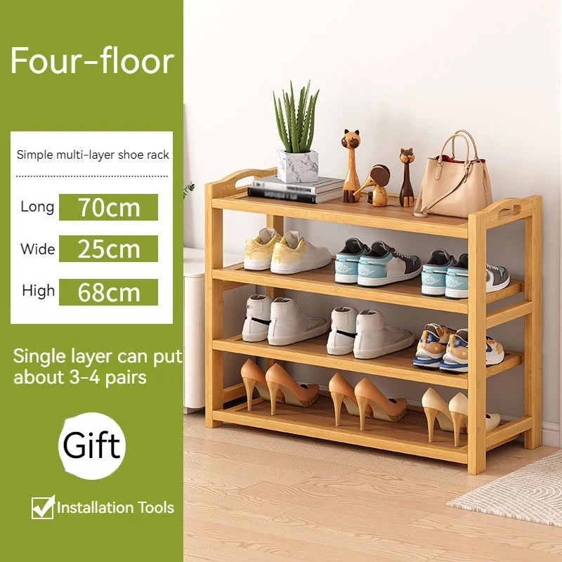 Bamboo Shoe Rack Simple Entrance Shoe Cabinet MultiLayered Storage Large Capacity Shoe Shelf for Space Saving Home Organization