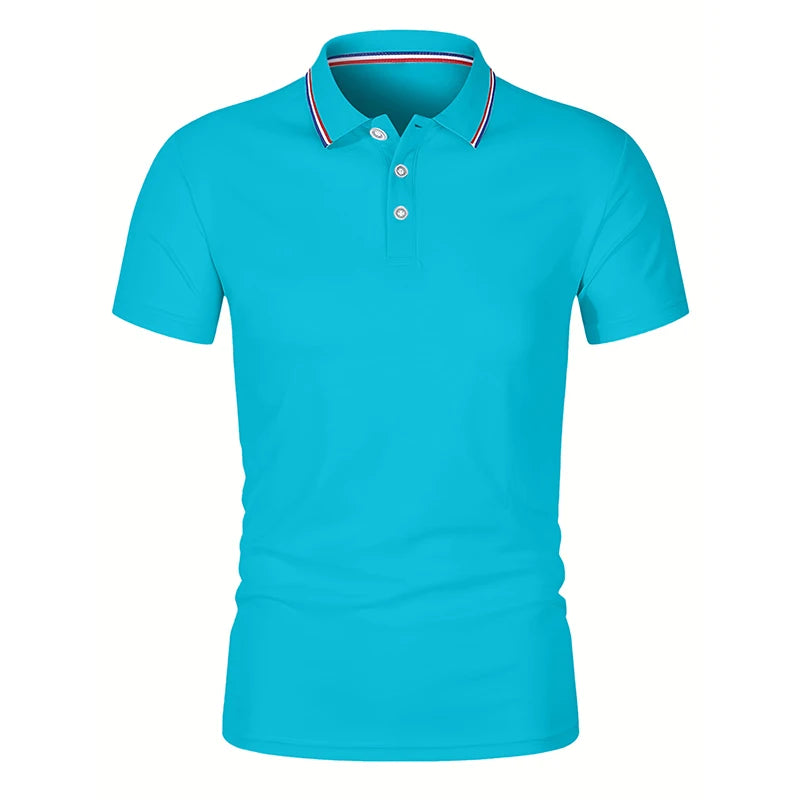 Summer Men Office Business Polo Shirt Spring Pure Solid Casual Short Sleeve Golf Shirt 2024 Breathable Unisex Shirt Dropshipping