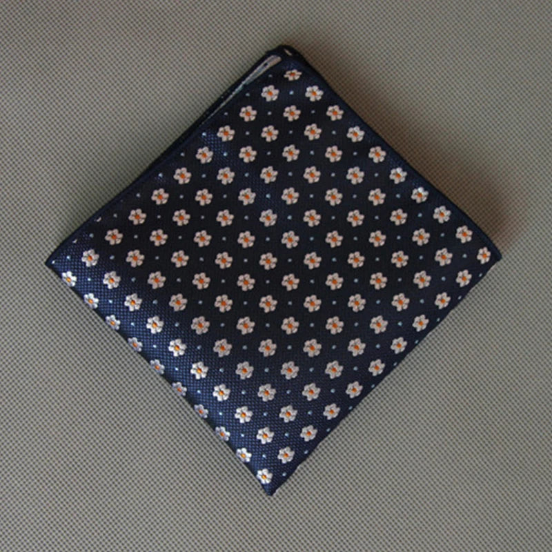 Luxury Square Pocket Handkerchief Men's Handkerchief Polka Dot Striped Floral Printed Hankies Polyester Business Breast Scarf