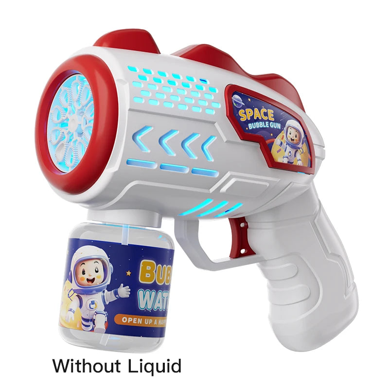 New Porous Astronaut Electric Bubble Gun Kid Toy Bubbles Machine Automatic Soap Blower with Light Summer Outdoor Party Games toy