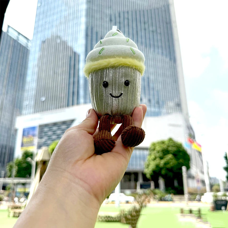 2025 Jelly Cat Peach Pear Cherry Plush Doll Smiling Face Fruit Series Home Bedroom Decoration Pet Interactive Toy Birthday Gift