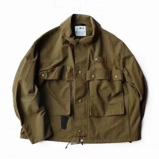 Retro Outdoor Windproof Waterproof Workwear Functional Hunting Jaet COMFY OUTDOOR Long Sve Hooded Coat for Autumn And Wi...