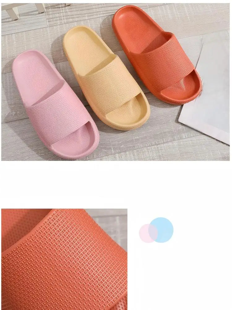 Men's Slippers, Women's Summer Home Non-Slip Bathroom Bathing Couples Thick-Soled Home Men's Slippers, Summer Simple Men's Slippers