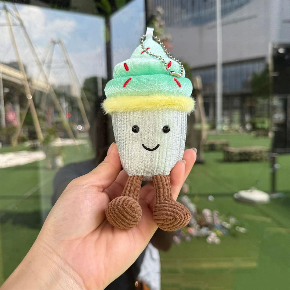 2025 Jelly Cat Peach Pear Cherry Plush Doll Smiling Face Fruit Series Home Bedroom Decoration Pet Interactive Toy Birthday Gift