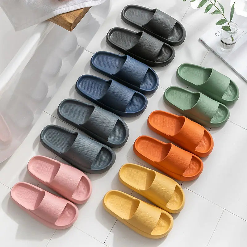 Men's Slippers, Women's Summer Home Non-Slip Bathroom Bathing Couples Thick-Soled Home Men's Slippers, Summer Simple Men's Slippers