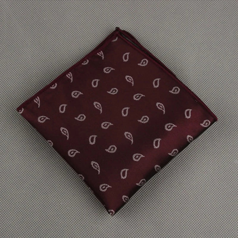 Luxury Square Pocket Handkerchief Men's Handkerchief Polka Dot Striped Floral Printed Hankies Polyester Business Breast Scarf