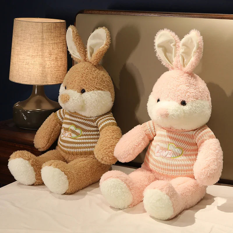 Cute Rainbow Rabbit Plush Toy with Long Ears, Fantastic Soft Dolls