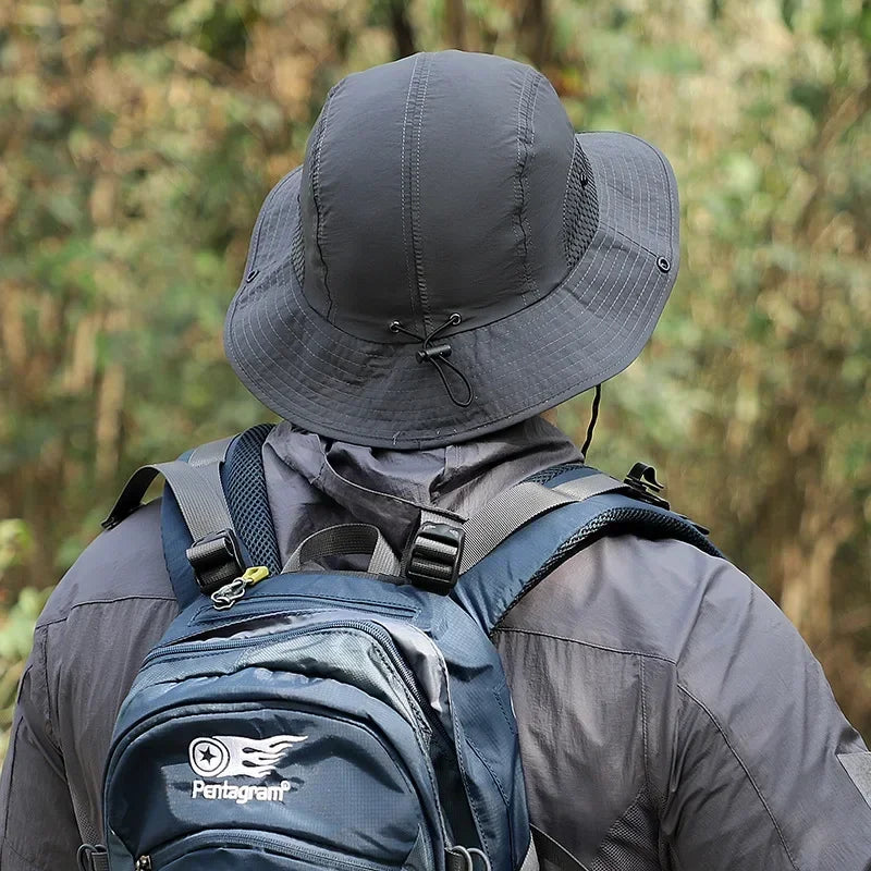 60-65cm XXL Big Head Hat Men Summer Outdoor Jungle Fisherman Cap Lightweight Sunscreen Quick-drying Sun Bucket Hats