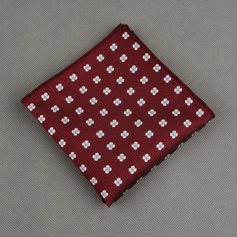 Luxury Square Pocket Handkerchief Men's Handkerchief Polka Dot Striped Floral Printed Hankies Polyester Business Breast Scarf