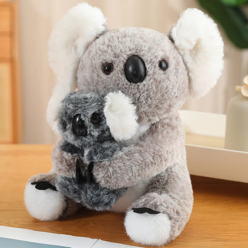 Artificial Creative Mother And Child Animal Plush Doll Koala Penguin Breeding Bag Plush Toy Birthday Gift For Boys And Girls