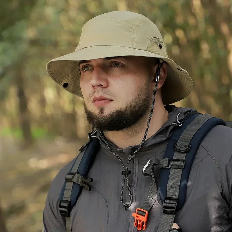 60-65cm XXL Big Head Hat Men Summer Outdoor Jungle Fisherman Cap Lightweight Sunscreen Quick-drying Sun Bucket Hats