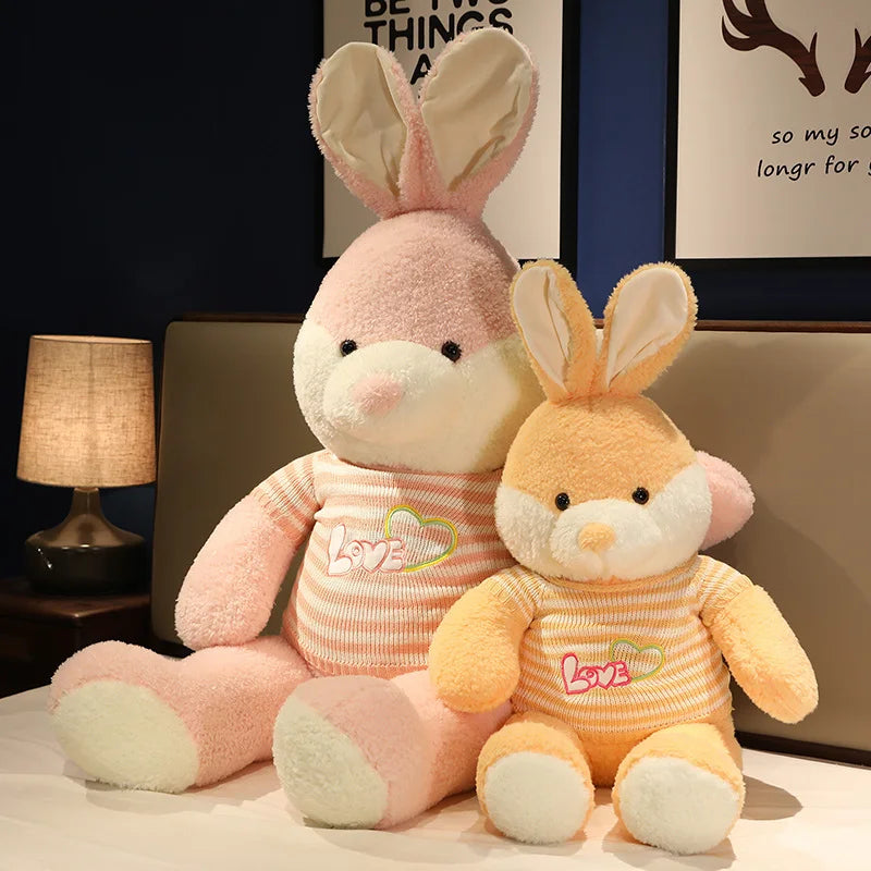 Cute Rainbow Rabbit Plush Toy with Long Ears, Fantastic Soft Dolls