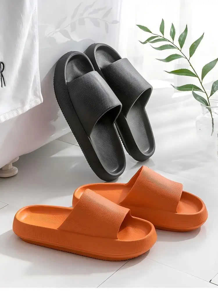 Men's Slippers, Women's Summer Home Non-Slip Bathroom Bathing Couples Thick-Soled Home Men's Slippers, Summer Simple Men's Slippers