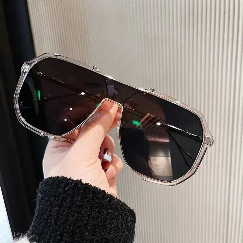 Oversized Sunglasses Women New Unique One Piece Fashion Sunglasses For Men UV400 Punk Glasses Trending Female Eyewear UV400