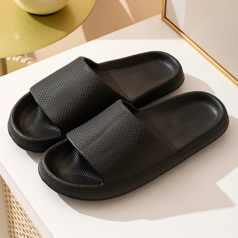 Men's Slippers, Women's Summer Home Non-Slip Bathroom Bathing Couples Thick-Soled Home Men's Slippers, Summer Simple Men's Slippers