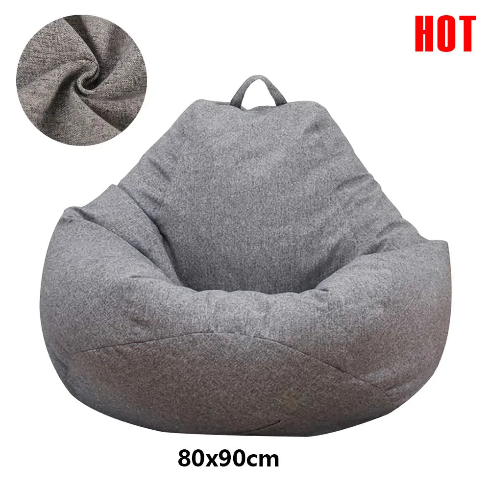 Lazy Sofas Cover Large Bean Bag Cover Without Filler Adults Couch Living Room Bedroom Home Tatami Lounger Comfortable Seat Cover